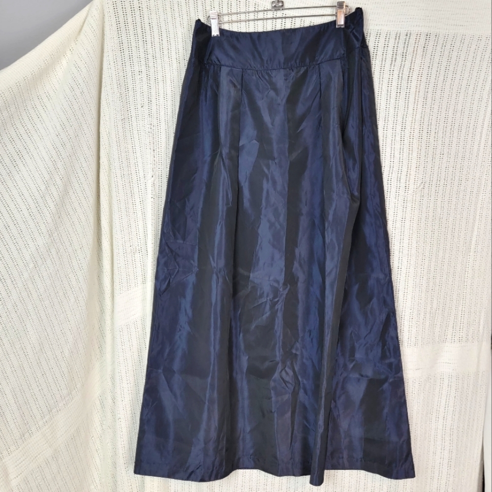 VINTAGE Vera Wang Midnight Blue Taffeta Full Skirt Sz 12